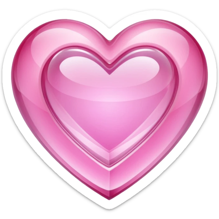 Pink heart shaped crystal with a $ carved in the center of the crystal. sticker