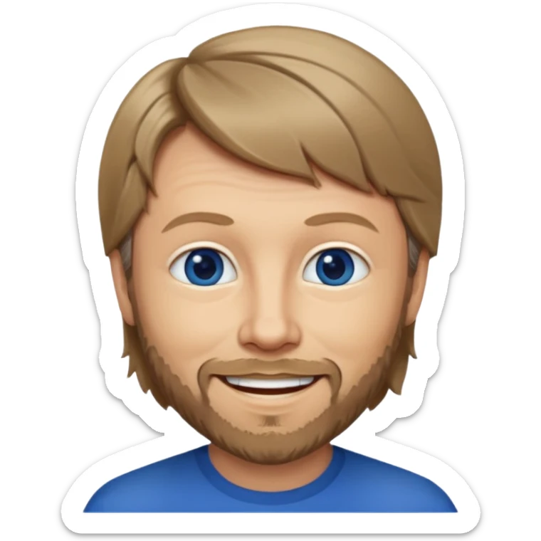 Björn Ulvaeus with dark blue eyes, dark blonde hair sticker