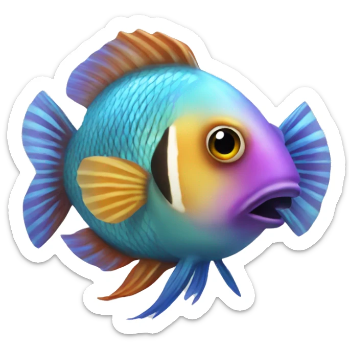 Exotic fish sticker