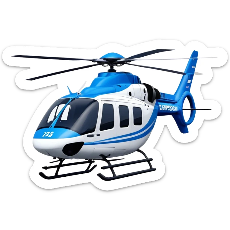 Eurocopter EC135 - Airbus Helicopters (Model Year: 2020) (Iconic colour: Blue and white) sticker