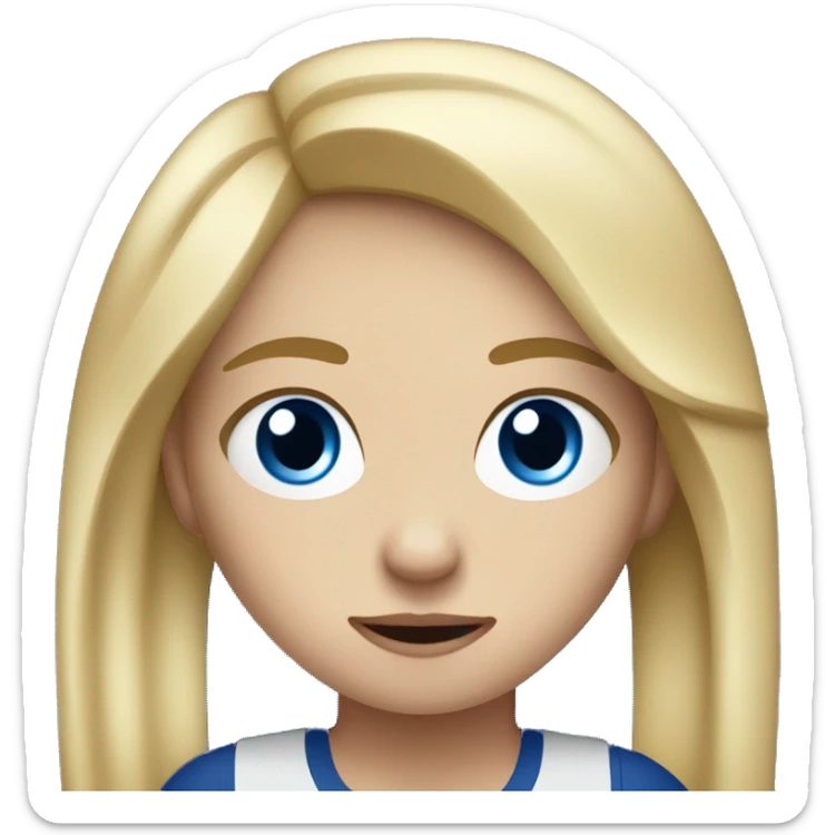 Upset blonde white girl with blue eyes holding a redbull sticker