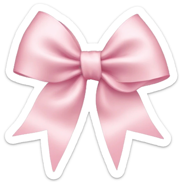 light pink ribbon bow sticker