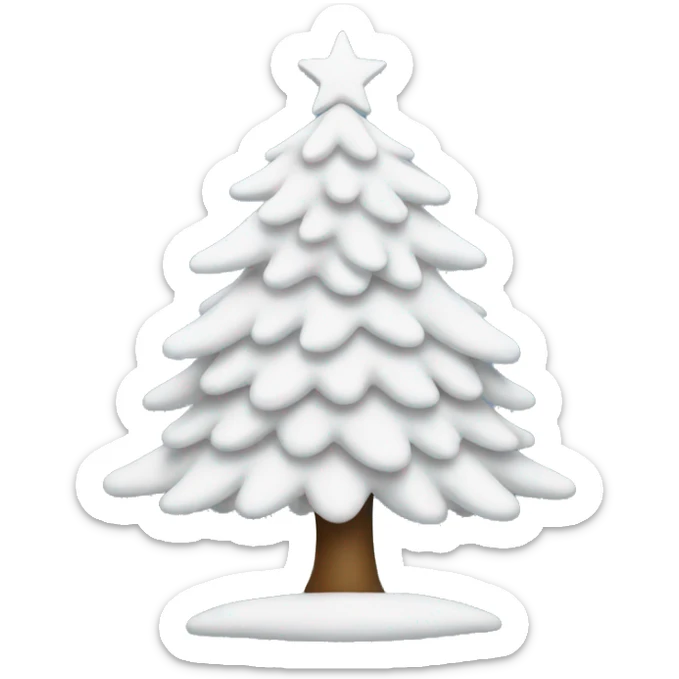 White Christmas tree sticker