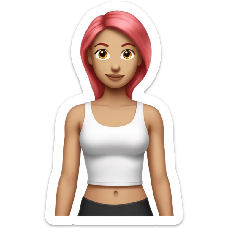 Pink Pilates princess girl red hair  sticker
