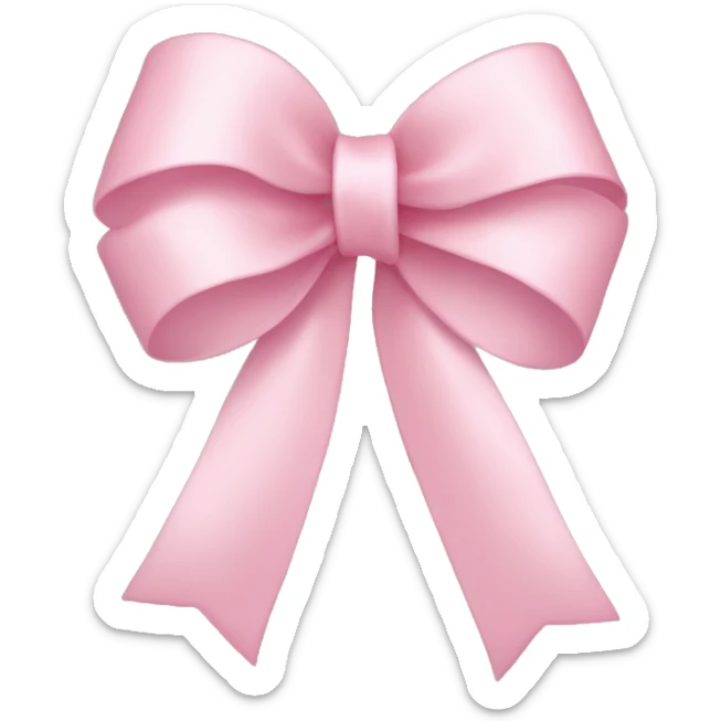 light pink ribbon bow sticker