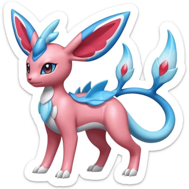 Hydro-elemental Salamence-Amaura-Sylveon-Fakémon-fusion (full body) sticker