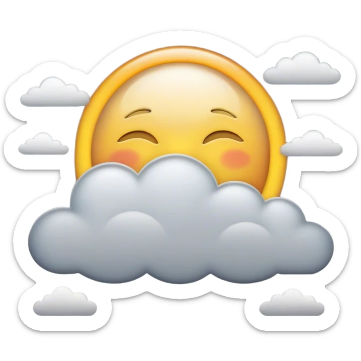 Cinematic Realistic Altostratus Emoji, Soft and gray, with mid-level clouds spreading evenly across the sky. The clouds create a smooth, overcast layer that dulls the sun’s light, giving the world a peaceful, muted tone. Soft glowing outline, capturing the essence of calm, muted skies and gentle transitions in an altostratus cloud! sticker