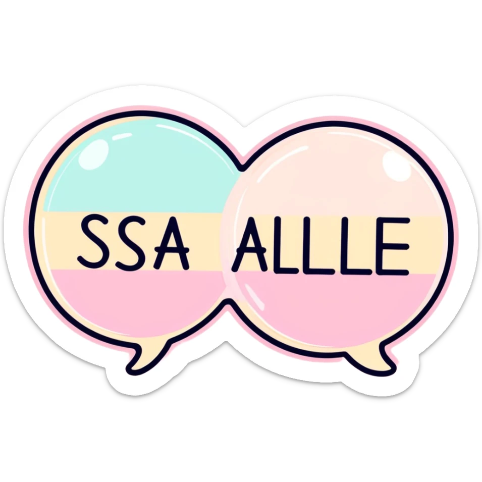 kawaii hand-drawn typography saying 'Sale Now!' with pastel pink and cream gradient bubble lettering, soft white outline, cute sparkles around the text, transparent background, high-resolution, flawless quality, no imperfections sticker