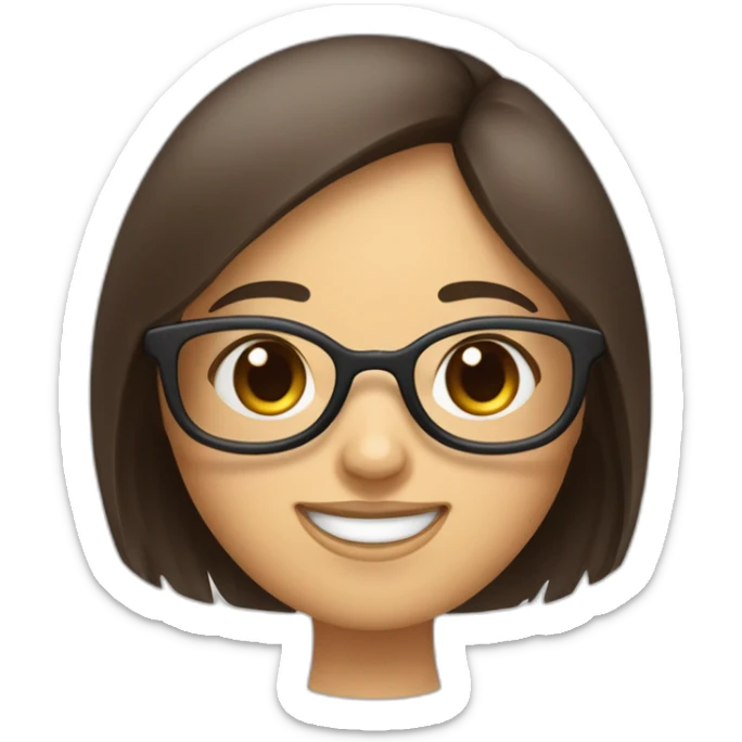 Fille brune qui fait coucou à une fille brune avec une frange et des lunettes sticker