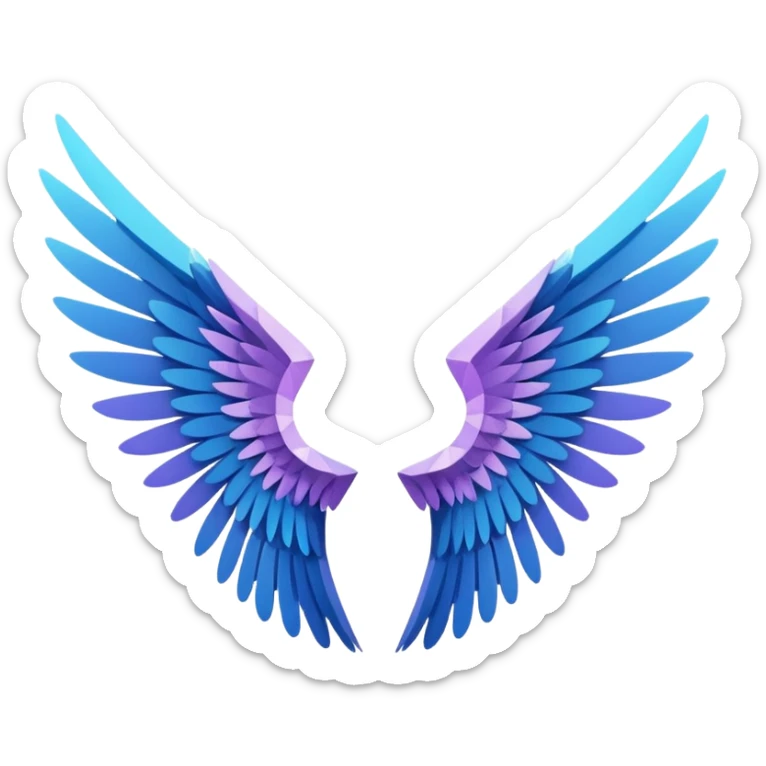 can you generate 6 unique angel wings designs? just the wings - no body, head, or feet necessary sticker