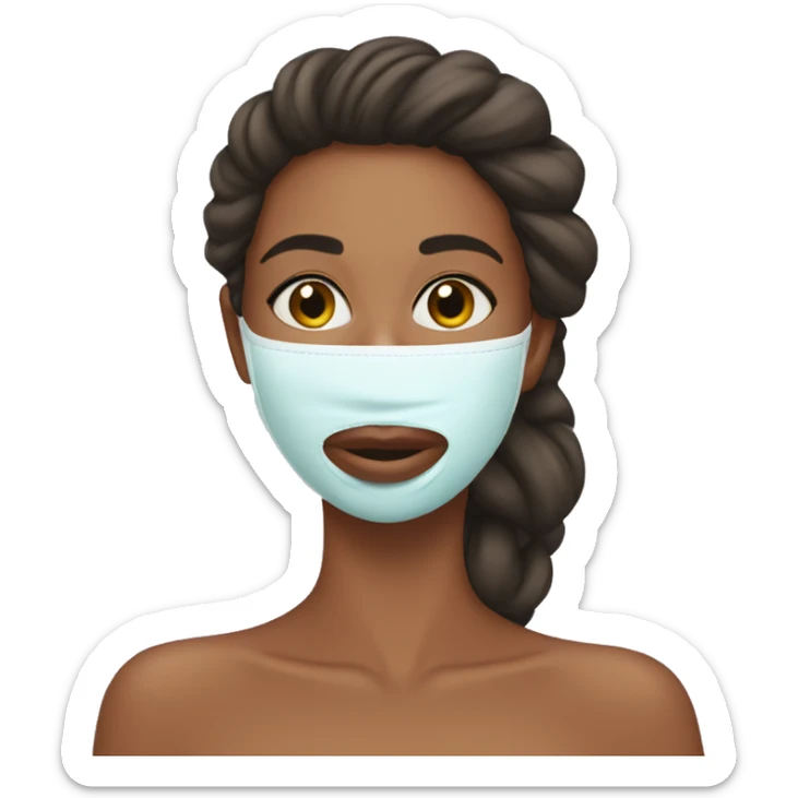 The-girl-puts-a-skincare-mask-on-her-face sticker