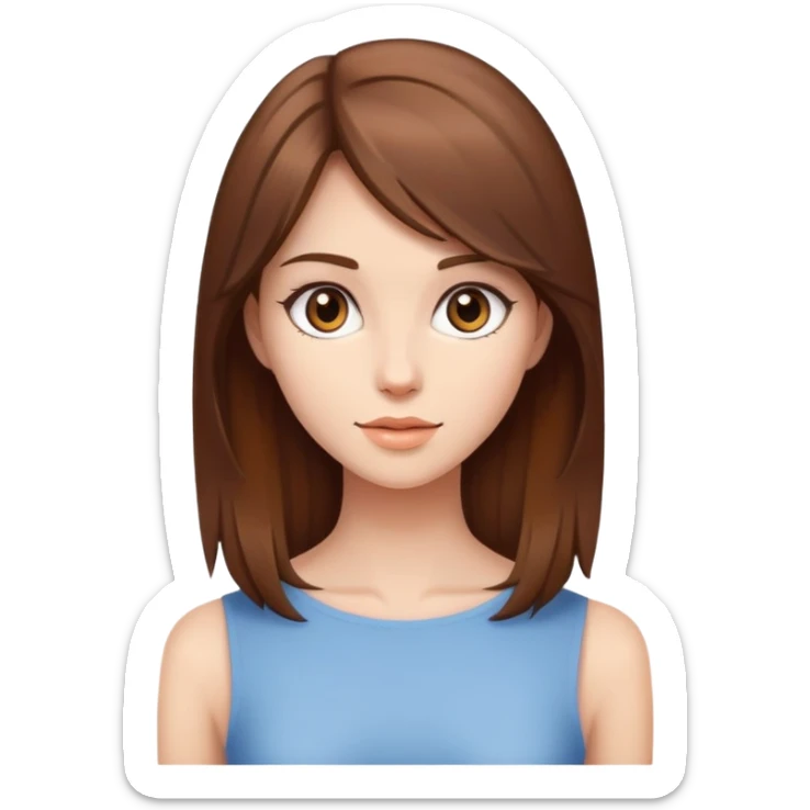 A beautiful girl with brown hair and a slender figure sticker