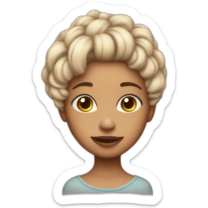 a cute skinny tall girl the love of my life called javiera with colourfull hair in fade sticker