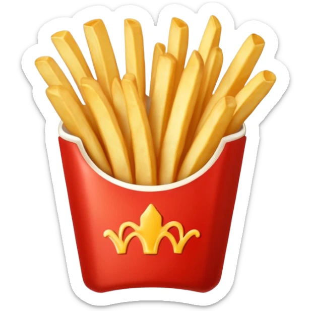 serving of french fries with mayo and ketchup sticker