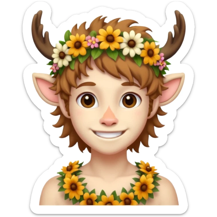 Emoji de um Fauno jovem corpo inteiro sticker