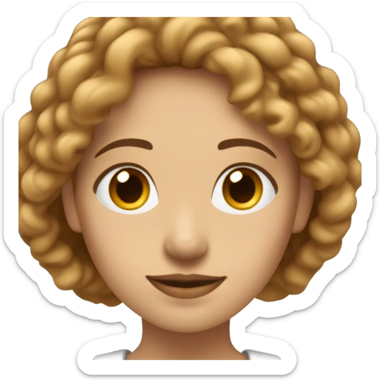 une femme au cheuvex bouclé jusqu'au epaule,avec les peau métisse clair et au yeux marrons sticker