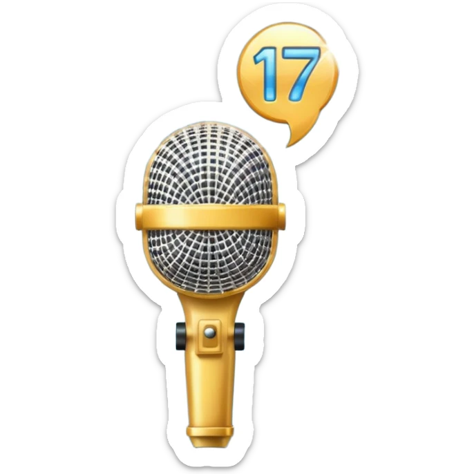 I want these emojis 💎🎤 in one frame with the number 17 I don't want a girl or boy in the pictures. sticker