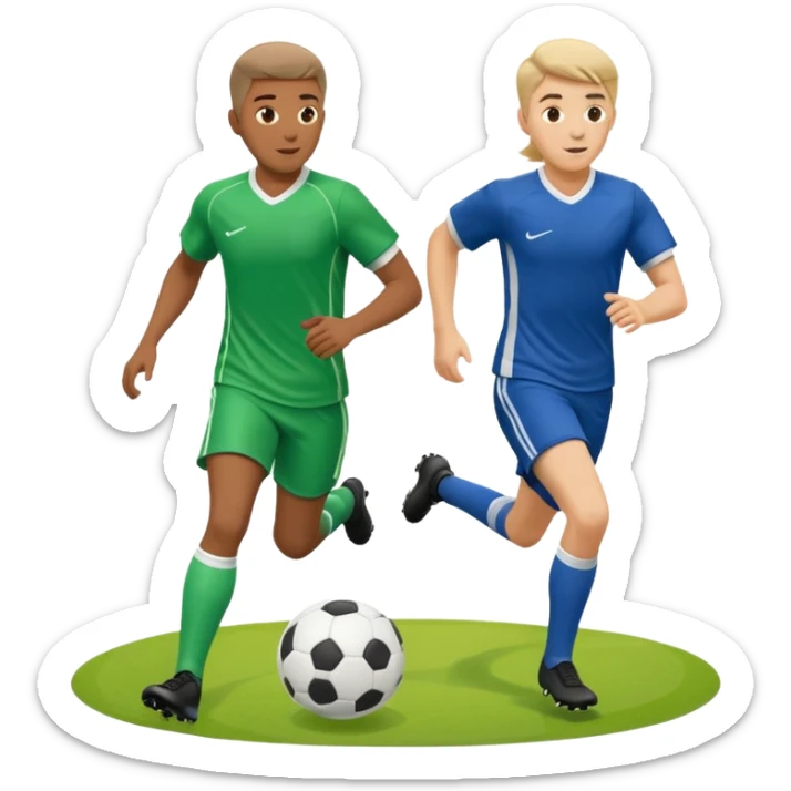 can you make two players passing the ball  in the art way i gave but you can improve the goal is i need to show that they are midfielders sticker