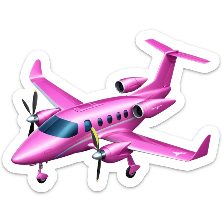 tiny pink (RGB: 220, 20, 120) turboprop/electric hybrid aircraft sticker
