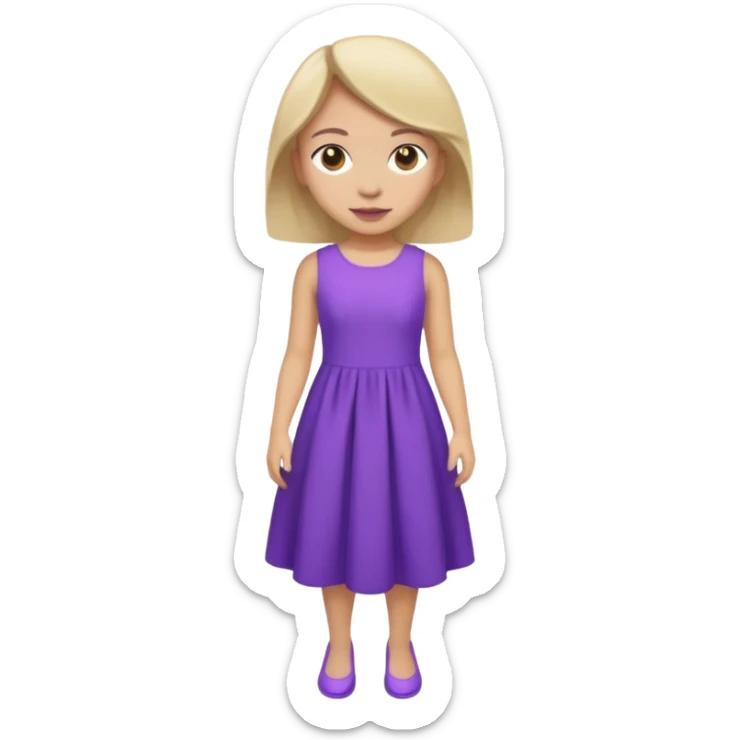 👗🧍‍♀️ merge this emojis the dress should be purple on a girl full picture sticker