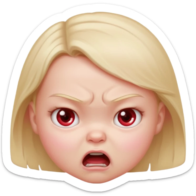 bebe niña enojada sticker