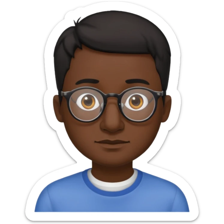 Emoli hombre con lentes poco cabello negro y nariz grande sticker