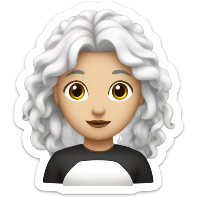 un mec métisse qui fait un câlin à une fille blanche cheveux noir sticker