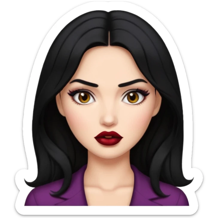 “Emoji girl, femme fatale, black hair. megan fox vibes sticker