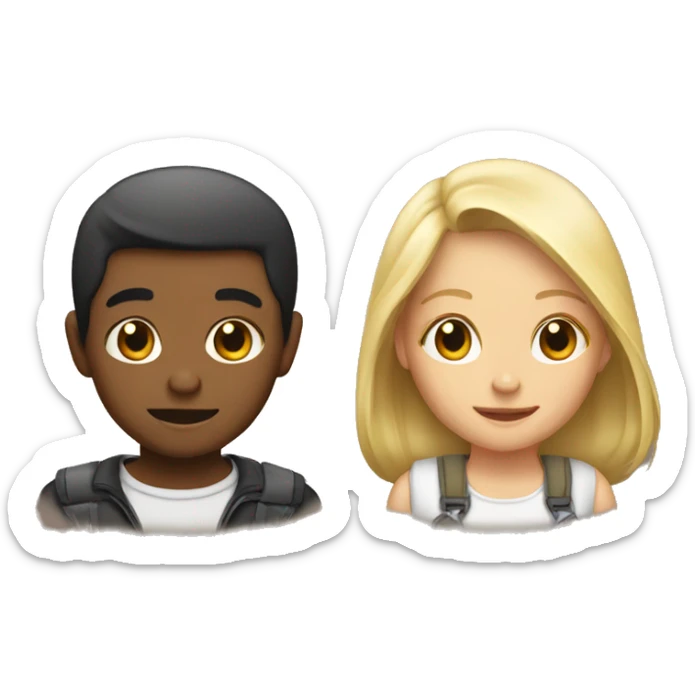 Back hud boy and girl sticker