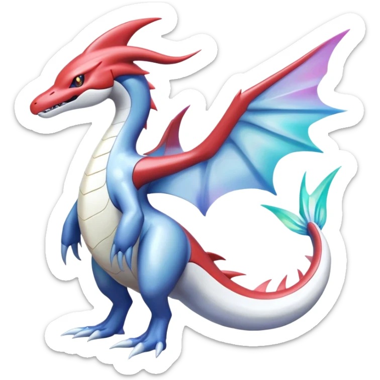Milotic-Latias-Kyurem-Garchomp-Fakémon-hybrid-creature (full body)  sticker