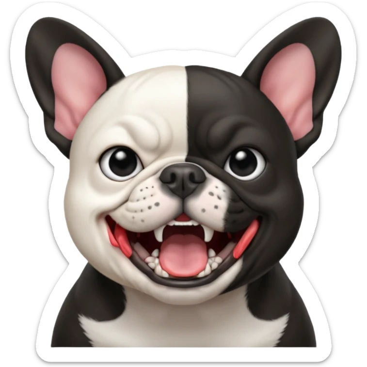 Angry woman yelling at French bulldog sticker