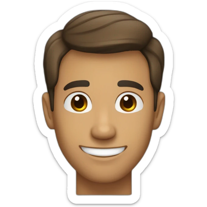 smiling guy in blue shirt color canela sin barba cabello negro con chompa negra sticker