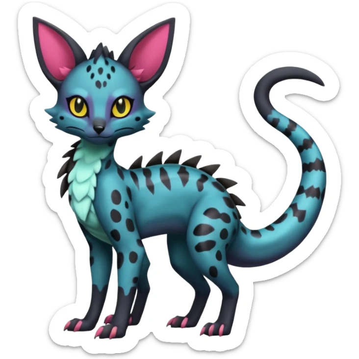 Shiny Salandit-Umbreon-Genet-Noivern-Noibat-Serval-Hybrid (Full body) sticker