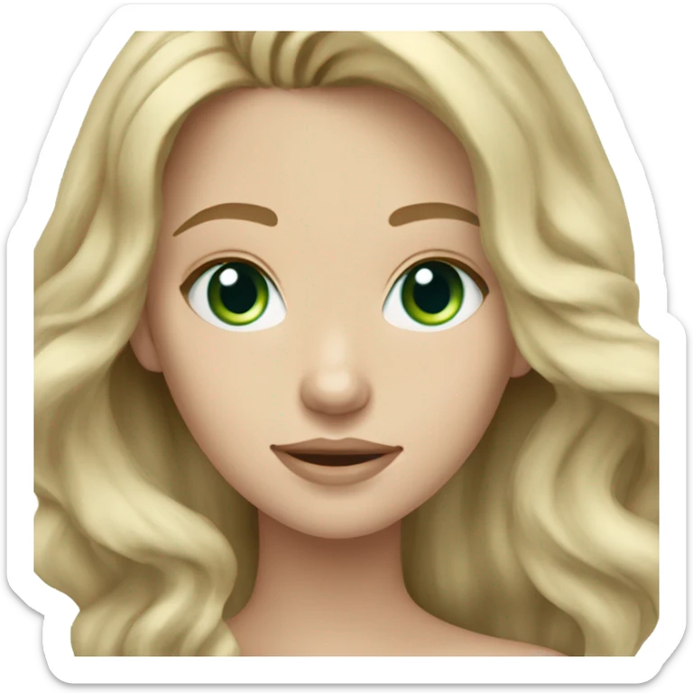 dark blonde hair girl bluegreen eyes pale skin wavy hair sticker