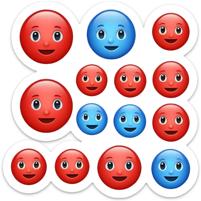 I want to have an emoji in the form of the letters AI in blue surrounded by a red circle sticker