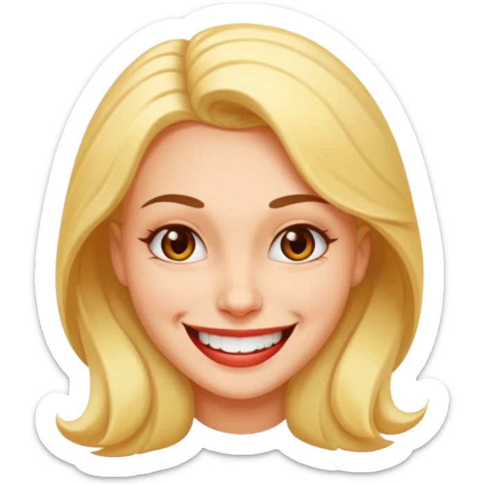 facial Upselling scam women fake sympathetic smile, predatory grin, saccharine smile, smirk sticker