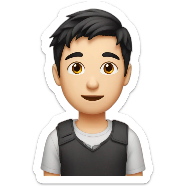 red head girl kissing a guy who has black hair with fair complexion  sticker