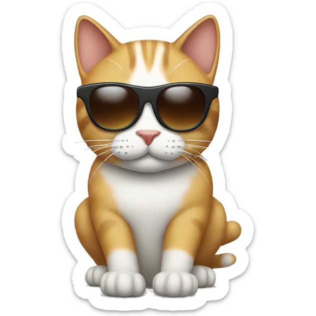 Cat with sunglasses sticker