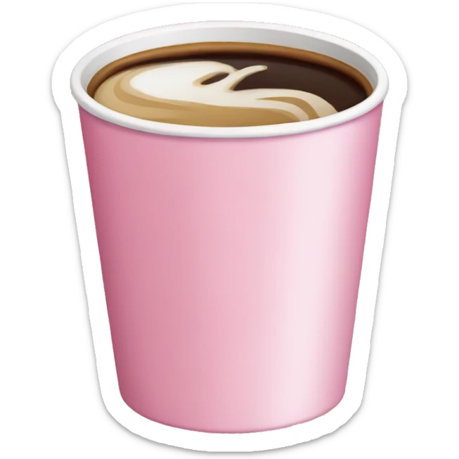 A pink coffee sticker
