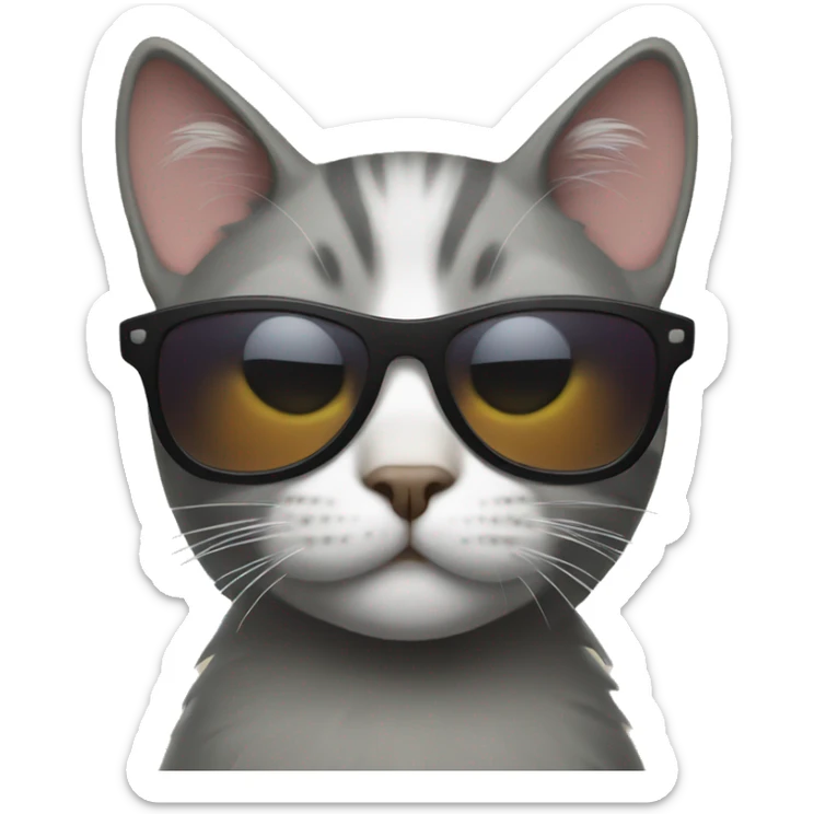 Cat with sunglasses sticker