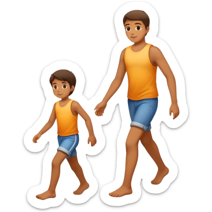  small footprints appear beside their own larger ones—as if their childhood self is walking alongside them.- hand in glowing chest sticker
