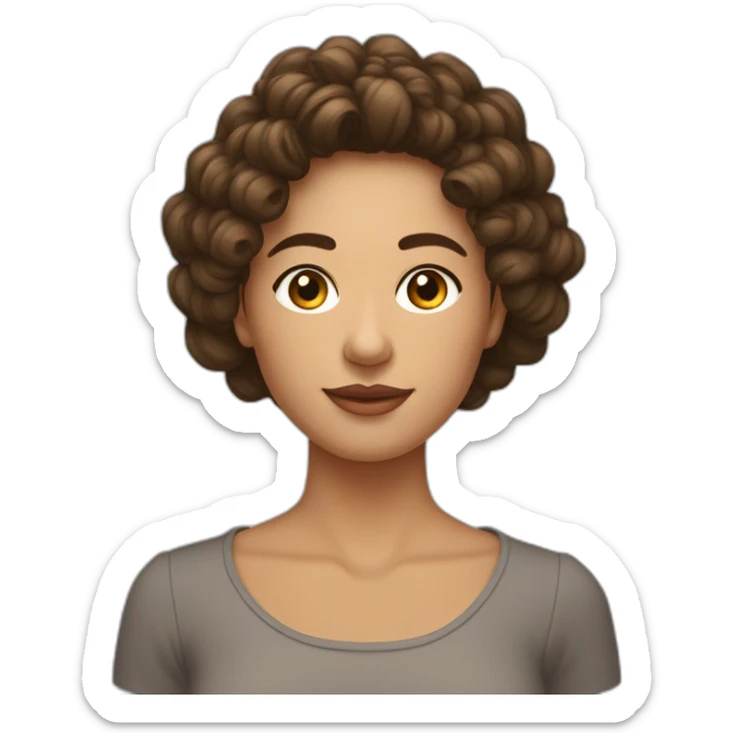 Une femme au cheveux brun et bouclé, le visage un peu long avec une des deux paupières qui descend vers le bas, embrasse un Sri Lankais avec les cheveux courts sticker