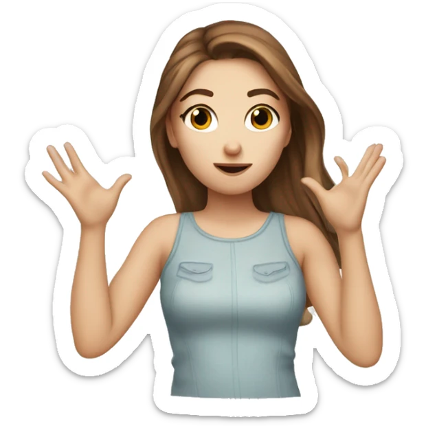 Pretty white girl with brown hair blowing a kiss  sticker