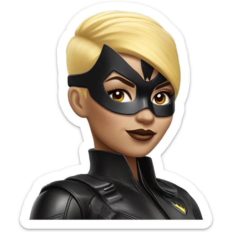Light skinned Batgirl in shiny leather, Hummer EV radio controlled monster truck  sticker
