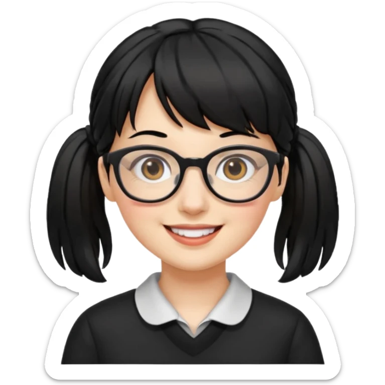 It's a trend setter that gives information related to all kinds of skin and beauty, but it's a little mild, with black hair, bangs, pigtails. It's a little cute and smiling. But you have to be an adult and look smart sticker