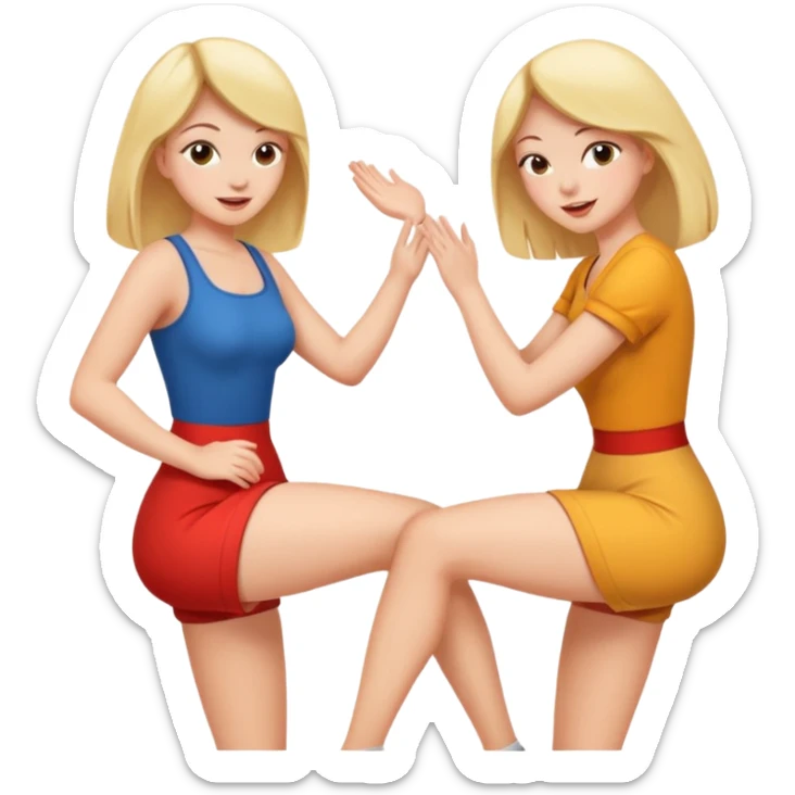 femme qui tape les fesses d’une autre femme sticker