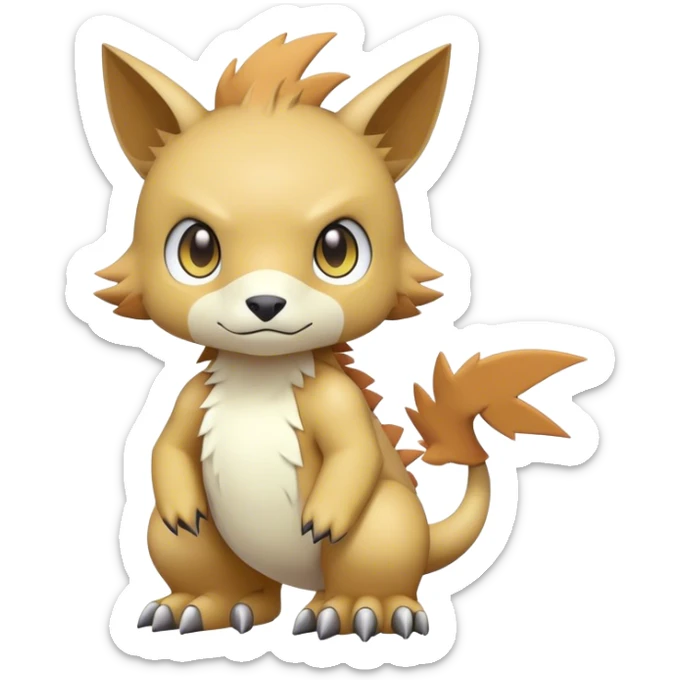 cute kawaii cool edgy Digimon-Fakemon-animal full body sticker