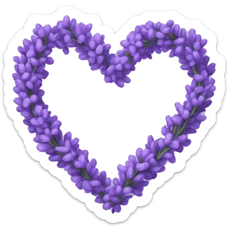 lavender heart sticker