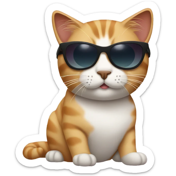 Cat with sunglasses sticker