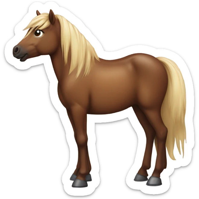 Brown pony sticker